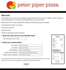 peter piper pizza survey|peter piper pizza application.